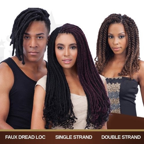 FreeTress Equal Synthetic Hair Braids Double Strand Style Cuban Twist Braid 24" (6-Pack, 1B) - Image 5