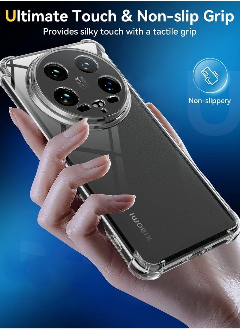 JAJEEK Case Compatible with Xiaomi 14 Ultra – Clear TPU Rubber & Soft Silicone Case, Reinforced Corners, Scratch-Resistant, Shockproof Protective Cover for Xiaomi Mi 14 Ultra, Best Slim Fit Protection - Image 5
