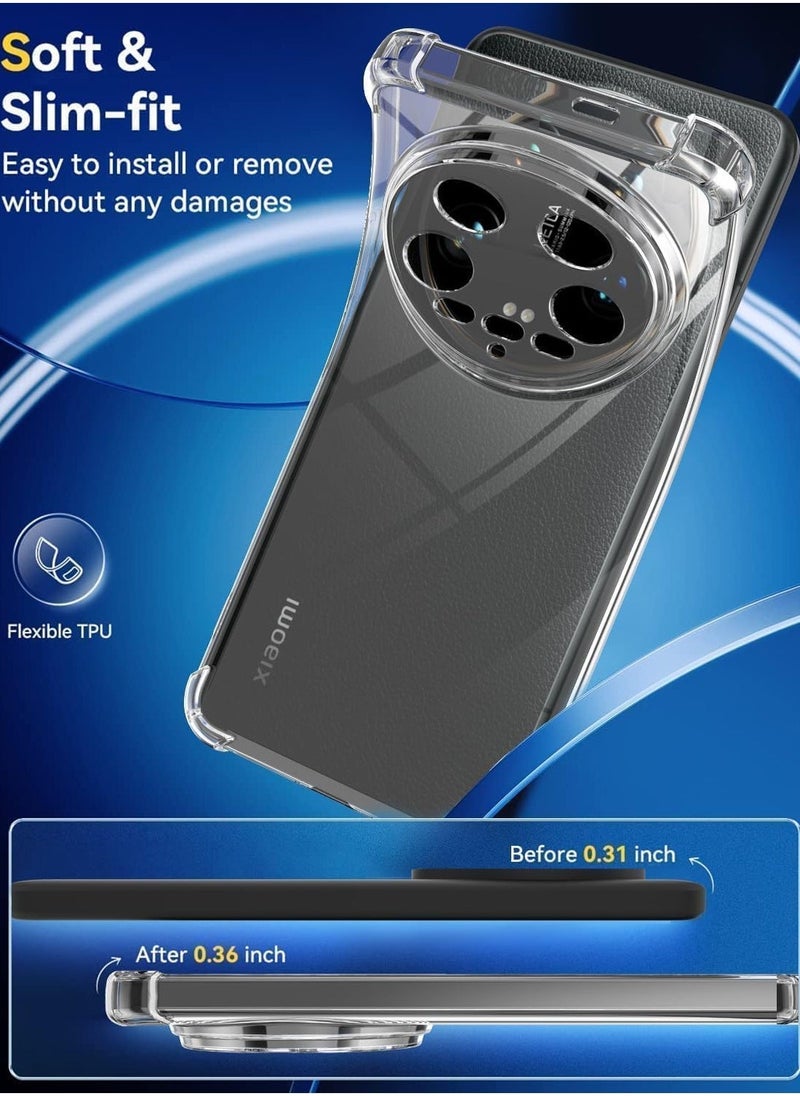 JAJEEK Case Compatible with Xiaomi 14 Ultra – Clear TPU Rubber & Soft Silicone Case, Reinforced Corners, Scratch-Resistant, Shockproof Protective Cover for Xiaomi Mi 14 Ultra, Best Slim Fit Protection - Image 2