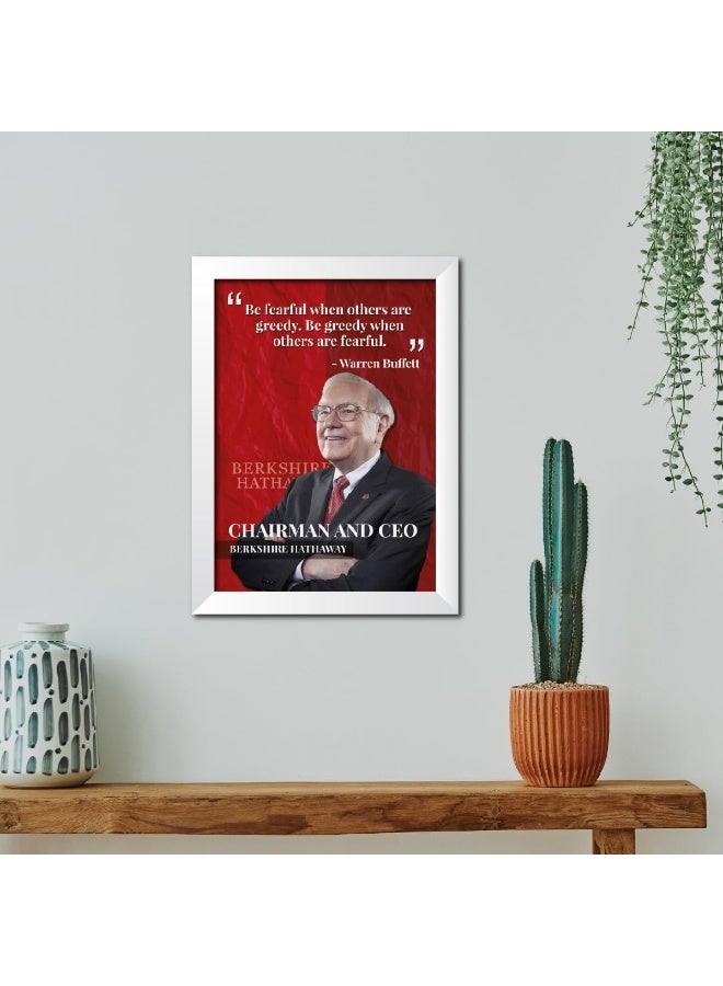 Emoda Home Trove Warren Buffet Poster Motivational Quotes Laminated Photo Frame Painting - Image 4