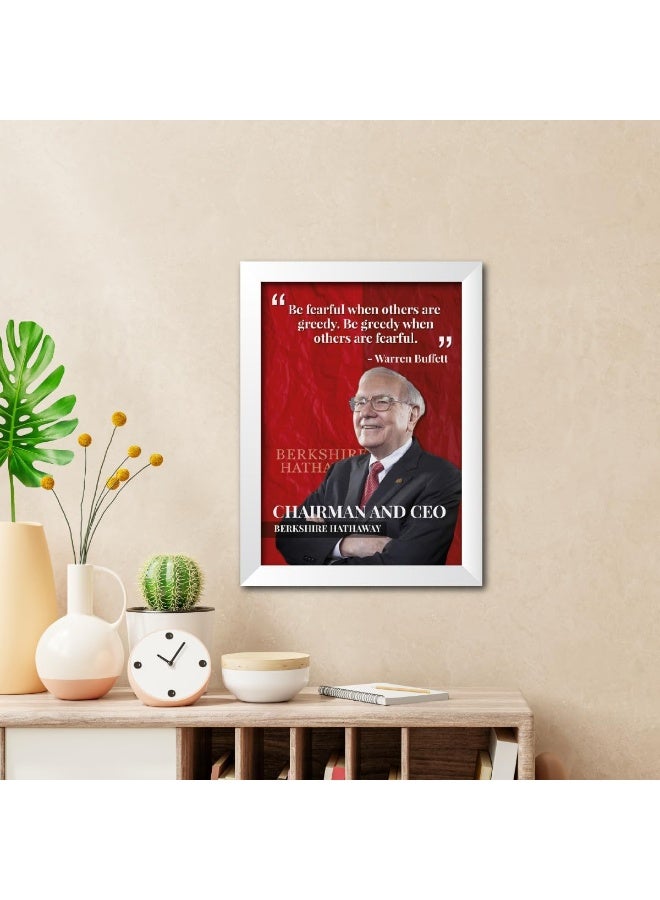 Emoda Home Trove Warren Buffet Poster Motivational Quotes Laminated Photo Frame Painting - Image 2