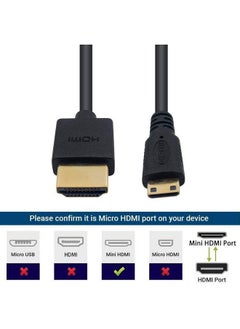 Duttek كابل HDMI صغير إلى كابل HDMI إلى كابل HDMI صغير، كابل ملفوف رفيع للغاية من ذكر HDMI إلى ذكر Mini HDMI، يدعم 4K Ultra Hd 1080P 3D لجهاز العرض وشاشة وكاميرا الفيديو (HDMI 2.0) (2.5 متر 8.2 قدم)  - Image 5