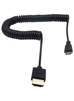 Duttek كابل HDMI صغير إلى كابل HDMI إلى كابل HDMI صغير، كابل ملفوف رفيع للغاية من ذكر HDMI إلى ذكر Mini HDMI، يدعم 4K Ultra Hd 1080P 3D لجهاز العرض وشاشة وكاميرا الفيديو (HDMI 2.0) (2.5 متر 8.2 قدم)  - Image 3