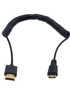Duttek كابل HDMI صغير إلى كابل HDMI إلى كابل HDMI صغير، كابل ملفوف رفيع للغاية من ذكر HDMI إلى ذكر Mini HDMI، يدعم 4K Ultra Hd 1080P 3D لجهاز العرض وشاشة وكاميرا الفيديو (HDMI 2.0) (2.5 متر 8.2 قدم)  - Image 2