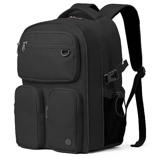 mixi Large Expandable Travel Laptop Backpack Lightweight Durable College Bookbag Men Woman 156 Computer Bag Water Resistant Outdoor Hiking Backpacks With Multifunction Pockets Black - Image 1