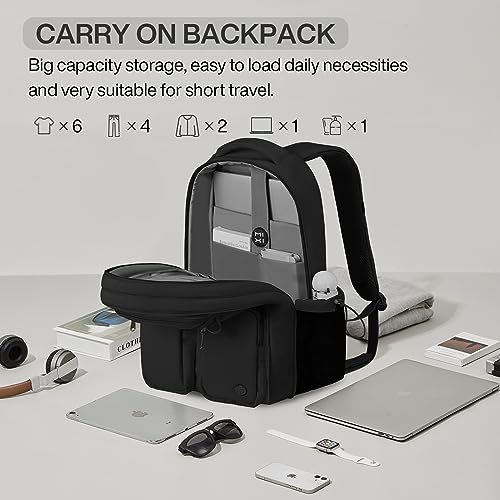 mixi Large Expandable Travel Laptop Backpack Lightweight Durable College Bookbag Men Woman 156 Computer Bag Water Resistant Outdoor Hiking Backpacks With Multifunction Pockets Black - Image 3