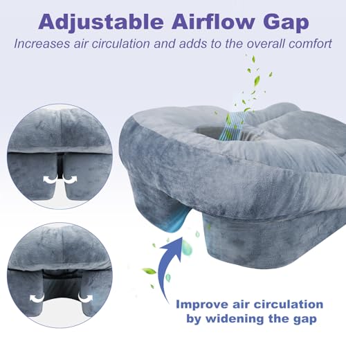 HOMCA Face Down Pillow After BBL or Eye Surgery - Home Massage Pillow Stomach Sleeping Face Down for Bed with CertiPUR-US Certified Memory Foam and Removable Cover - Image 3