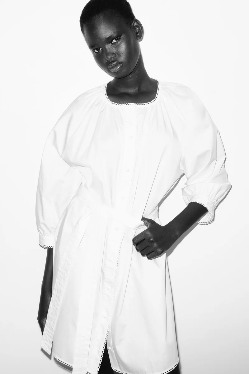 اتش اند ام Picot-trimmed dress