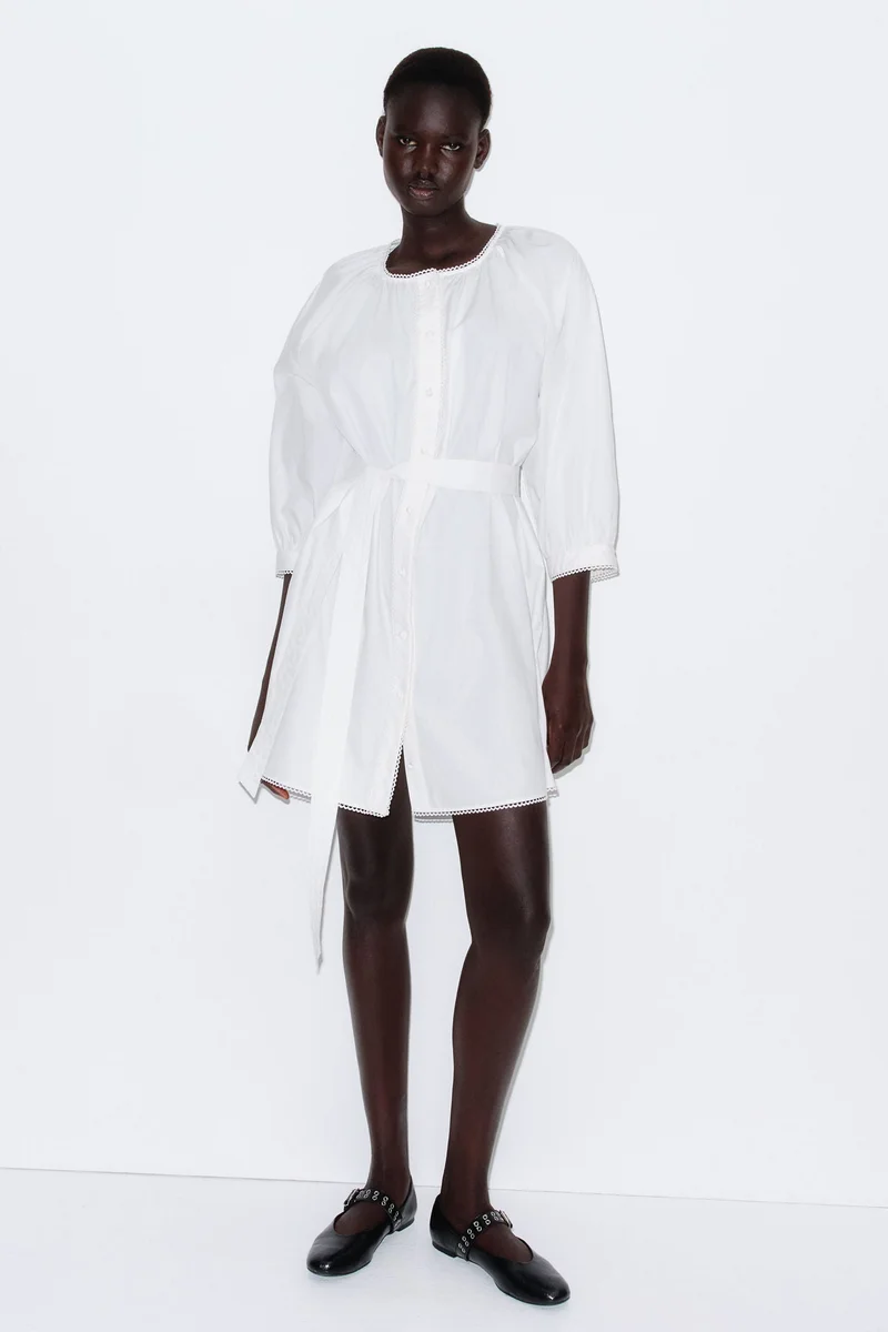 اتش اند ام Picot-trimmed dress