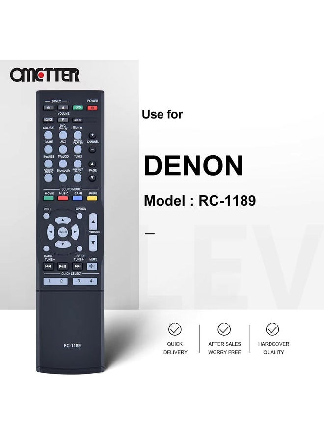 OMETTER - RC-1189 For Denon Remote Control AV Receiver Parts AVR-S700W AVR-S710W AVR-S720W AVR-X1100W AVR-X1200W - Image 1