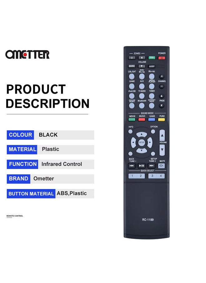 OMETTER - RC-1189 For Denon Remote Control AV Receiver Parts AVR-S700W AVR-S710W AVR-S720W AVR-X1100W AVR-X1200W - Image 1