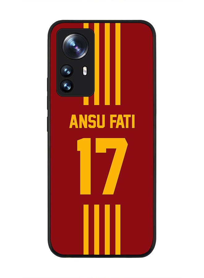 Stylizedd Rugged Black edge case for Xiaomi 12 Pro Slim fit Soft Case Flexible Rubber Edges Anti Drop TPU Gel Thin Cover - Football Team - Spain Player Name - Ansu Fati - Image 1