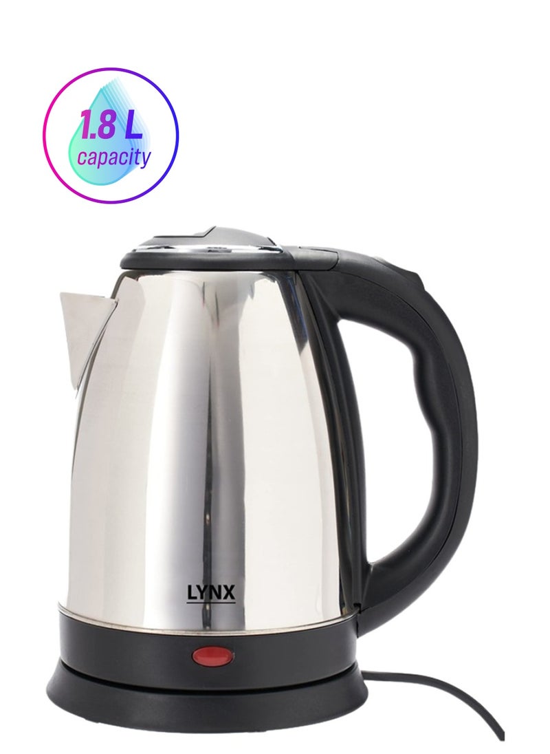 lynx Lynx Stainless Steel Electric Kettle, 1.8 Liter Capacity, 1500W Power, Robust Stainless Steel Housing for Long Service Life, Automatic Shut-off , Removable Micro-Sieve Filter to Capture Lime Particles , KT-101  - Image 1