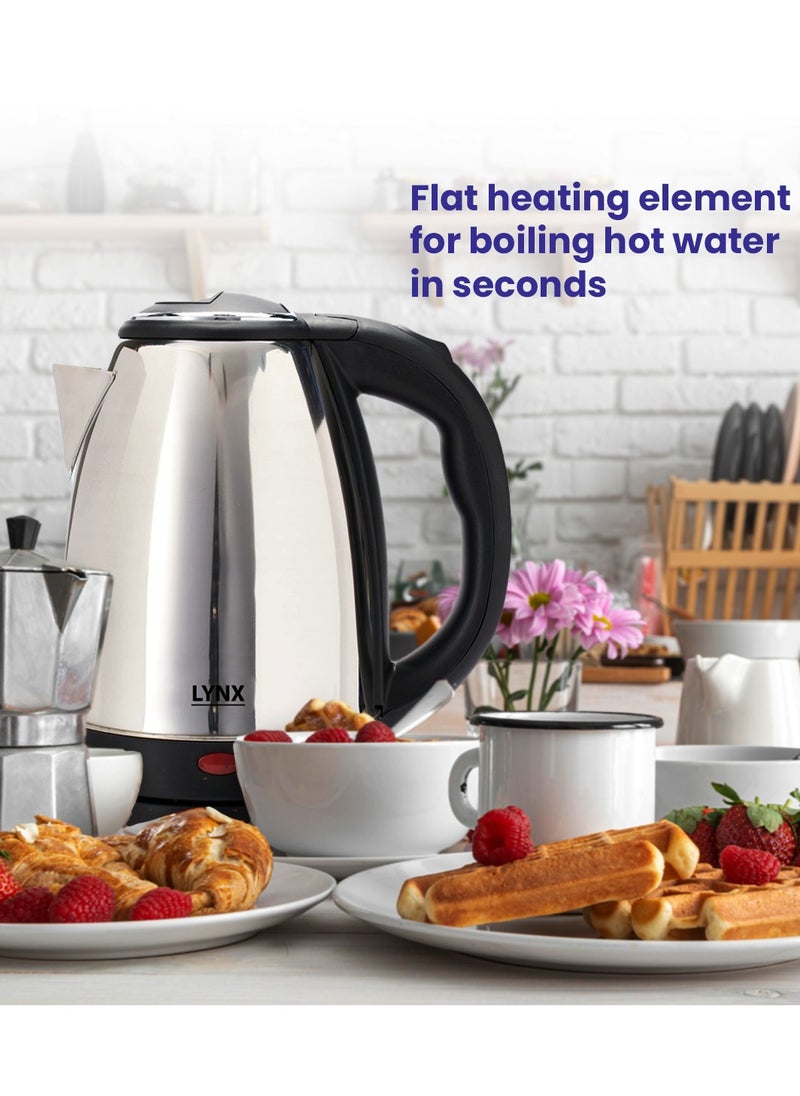 lynx Lynx Stainless Steel Electric Kettle, 1.8 Liter Capacity, 1500W Power, Robust Stainless Steel Housing for Long Service Life, Automatic Shut-off , Removable Micro-Sieve Filter to Capture Lime Particles , KT-101  - Image 4