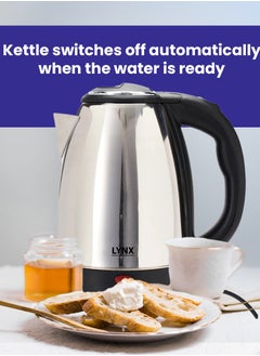 lynx Lynx Stainless Steel Electric Kettle, 1.8 Liter Capacity, 1500W Power, Robust Stainless Steel Housing for Long Service Life, Automatic Shut-off , Removable Micro-Sieve Filter to Capture Lime Particles , KT-101  - Image 2