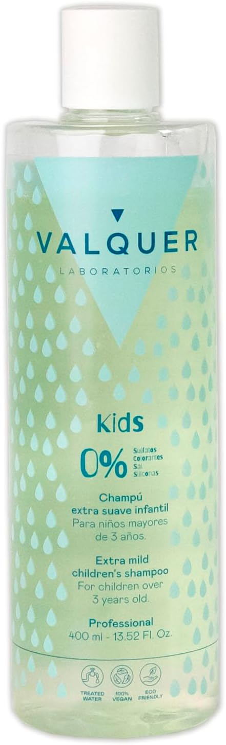 VALQUER Extra Gentle Kids Shampoo School Shampoo with Zero Formula Cleanses Conditions Repairs with Natural Ingredients Adds Natural Shine Vegan For Children 3 400 ml