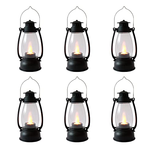 Reperla 5.1 inch Mini Lanterns 6-Pcs LED Candle Small Lanterns Decorative Indoor Outdoor Hanging Light Ornaments Home Decor for Weddings Western Camping Party Halloween Christmas Decorations - Image 1