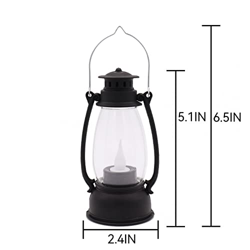 Reperla 5.1 inch Mini Lanterns 6-Pcs LED Candle Small Lanterns Decorative Indoor Outdoor Hanging Light Ornaments Home Decor for Weddings Western Camping Party Halloween Christmas Decorations - Image 2