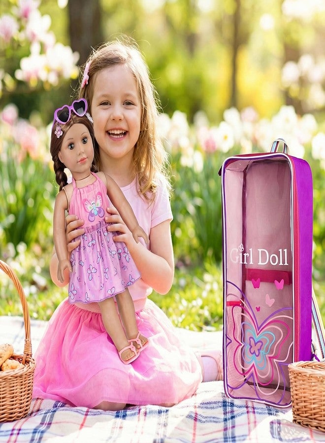Ecore Fun 18 Inch Doll Carrier Backpack, 7Pcs Travel Doll Clear Display Storge Bag with Doll Clothe and Accessories for Take Doll Out, Girl Birthday Gift - Image 3