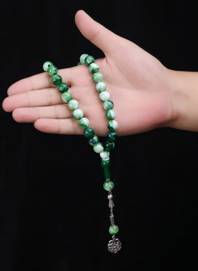 Acrylic 33-Beads Tasbih Prayer Beads - Daily Gift, No Plating, Simple Tribal Style, All-Season Islamic Worship Accessory - Image 1