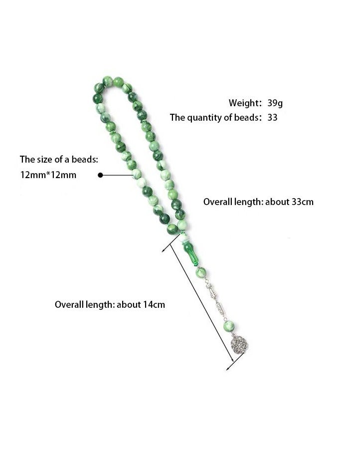 Acrylic 33-Beads Tasbih Prayer Beads - Daily Gift, No Plating, Simple Tribal Style, All-Season Islamic Worship Accessory - Image 3