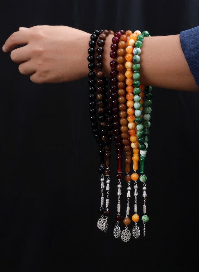Acrylic 33-Beads Tasbih Prayer Beads - Daily Gift, No Plating, Simple Tribal Style, All-Season Islamic Worship Accessory - Image 2