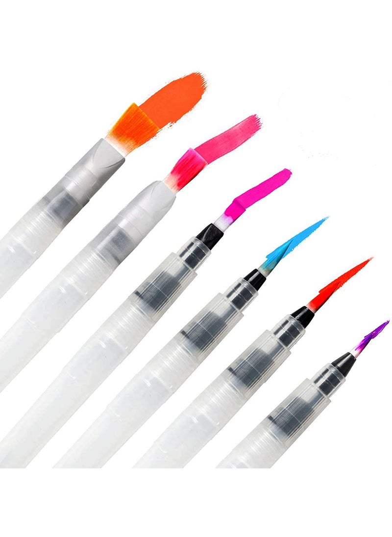 ArtBee ArtBee Water Brush Pen For Watercolor Calligraphy Drawing Tool Marker (6 Pcs Brush Set),Assorted  - Image 1