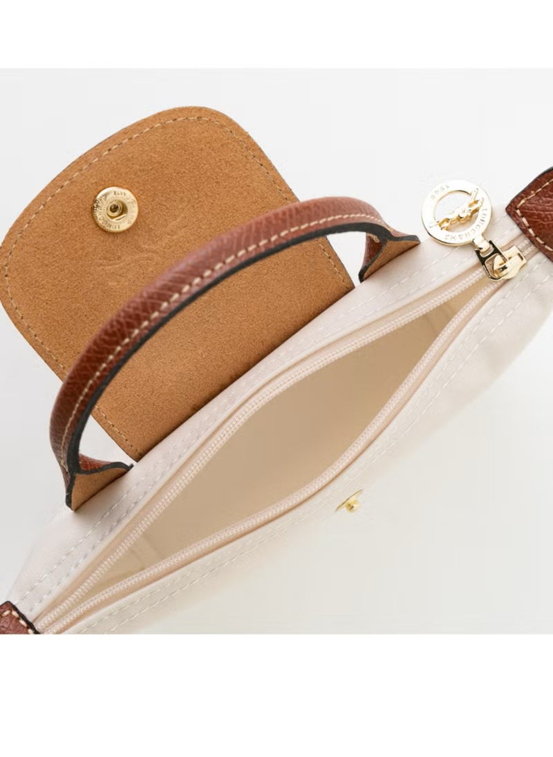 Longchamp Women'S Classic Fashion Versatile Mini Makeup Bag, Handbag, Shoulder Bag, Handheld Small Bag Off White  - Image 4