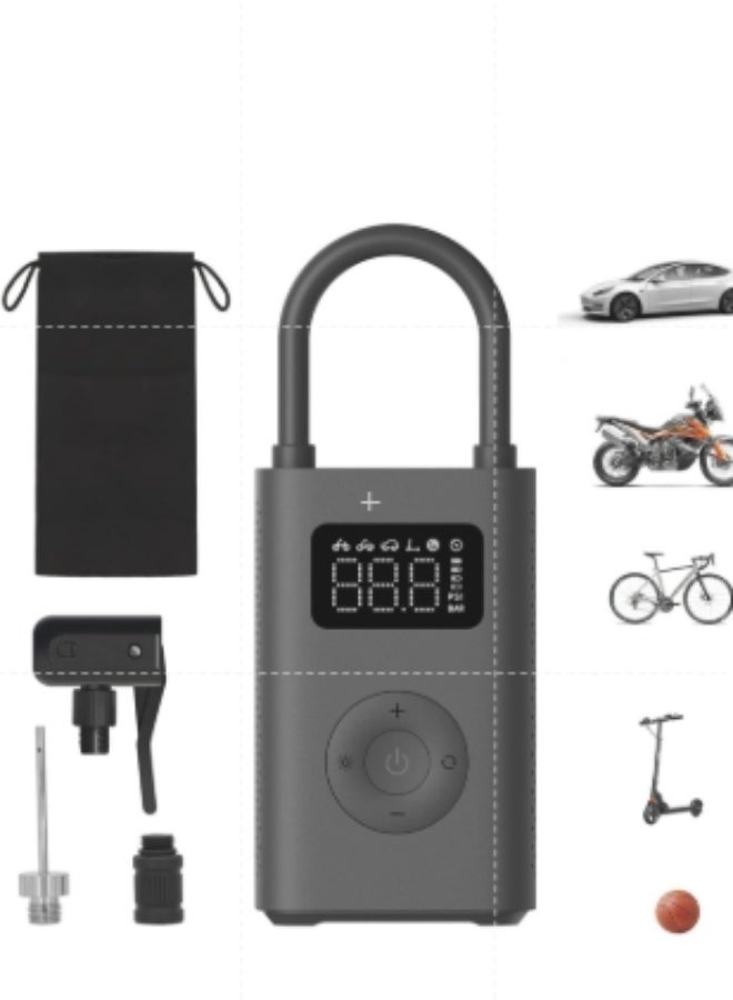 ضاغط هواء كهربائي محمول 2 ، مضخة هواء أوتوماتيكية ، تضخم سريع 150 رطل لكل بوصة مربعة مع شاشة LCD مزدوجة ، أسود