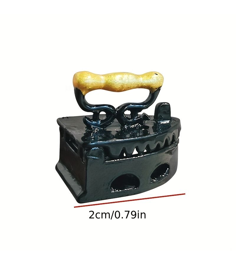 Black Miniature Dollhouse Iron Replica Decoration Tiny Houses Creative Holiday No Electricity Needed - Image 2