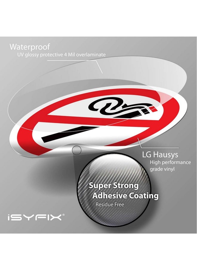 iSYFIX No Smoking Sign Sticker For Business - 6 Pack 5X Inch - Premium Self-Adhesive Vinyl, Laminated For Ultimate Uv, Weather, Water, & Fade Resistance, For Home, Office & Restaurants, Indoor/Outdoor  - Image 3