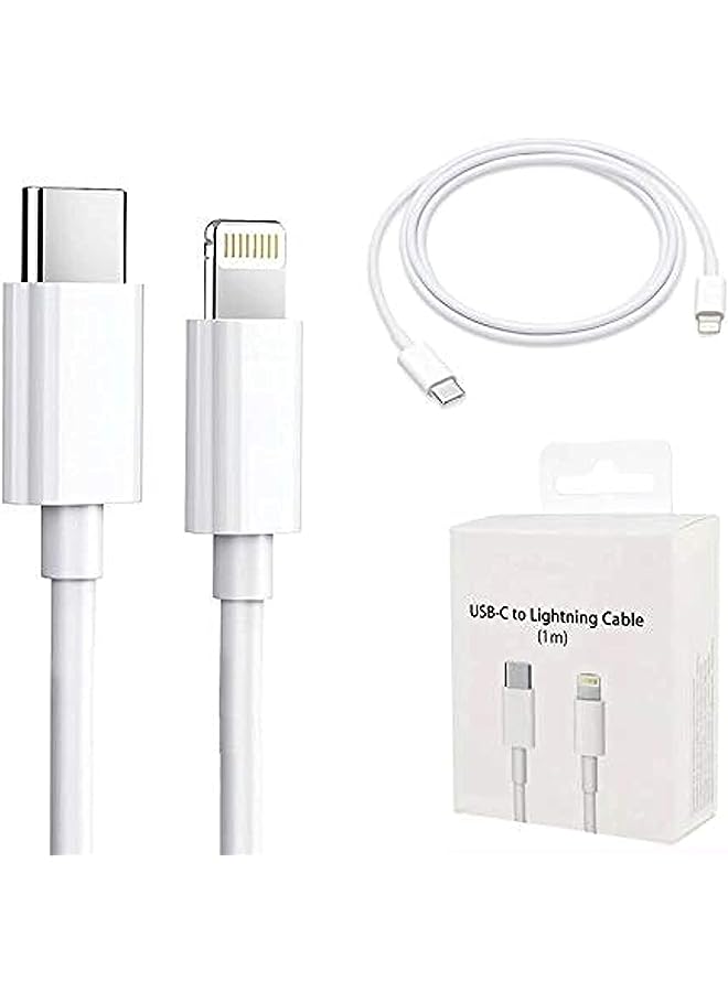 PROMASS C USB to Lightening, Fast Charging & Data Sync USB Cable [Type-C to 8 Pin] Compatible for iPhone X/XR/XS MAX/XS/ 11/11 PRO/ 11 PRO MAX/iPads/iPhone 12/Mini/Pro/Pro Max - (White) - Image 1