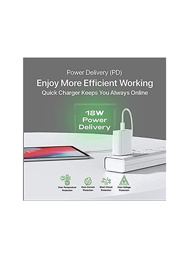 PROMASS C USB to Lightening, Fast Charging & Data Sync USB Cable [Type-C to 8 Pin] Compatible for iPhone X/XR/XS MAX/XS/ 11/11 PRO/ 11 PRO MAX/iPads/iPhone 12/Mini/Pro/Pro Max - (White) - Image 4