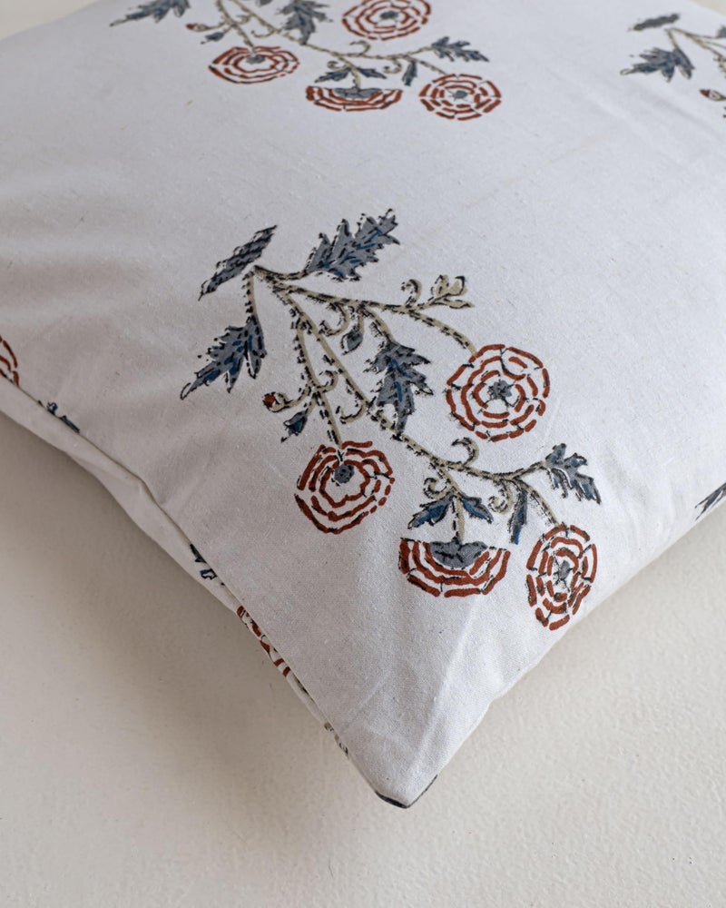 Clasiko Premium Cotton Decorative Throw Cushion Covers for Sofa Living Room ; Set of 5; 22x22 Inches; Marigold Melody - Image 4
