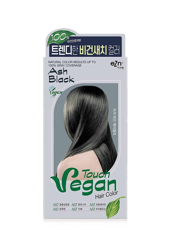 eZn Brand Ash Black Permanent Hair Color, Vegan Recipe, Ammonia-Free, No THB, No Triclosan, No Phthalates, No Gluten, Cruelty Free, up to 100% Gray Coverage, Made in Korea - Image 1