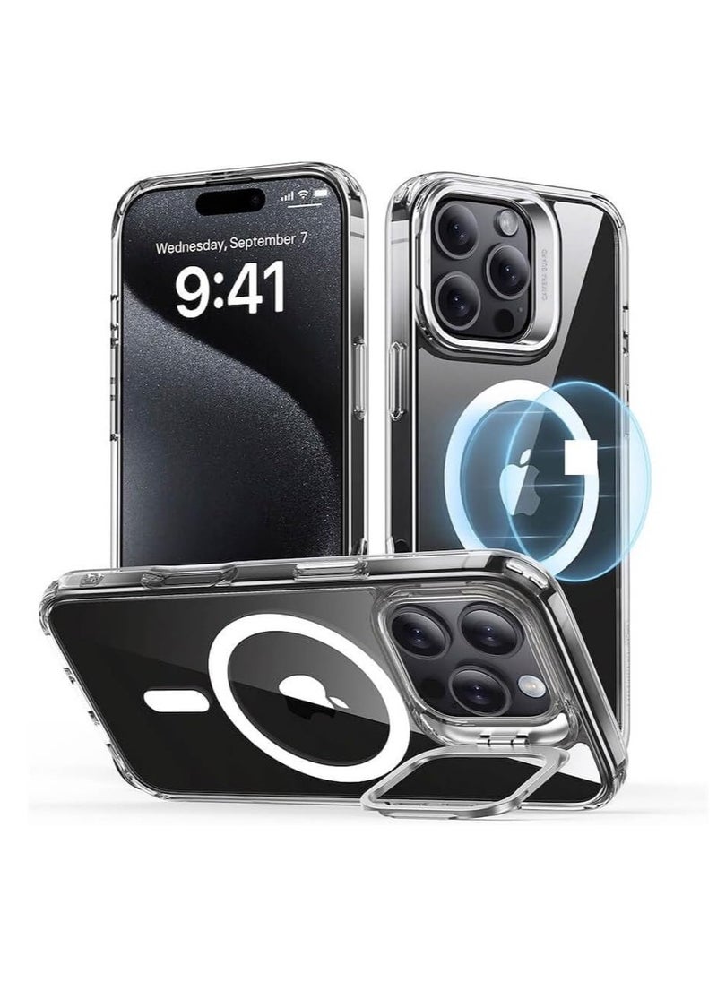 ESR - ESR Classic Hybrid HaloLock Case + Stash Stand Backcover Apple iPhone 16 Pro Max Transparent-ESR-CASE-MSAFE-IP16M-1A750-1A7500102 - Image 1