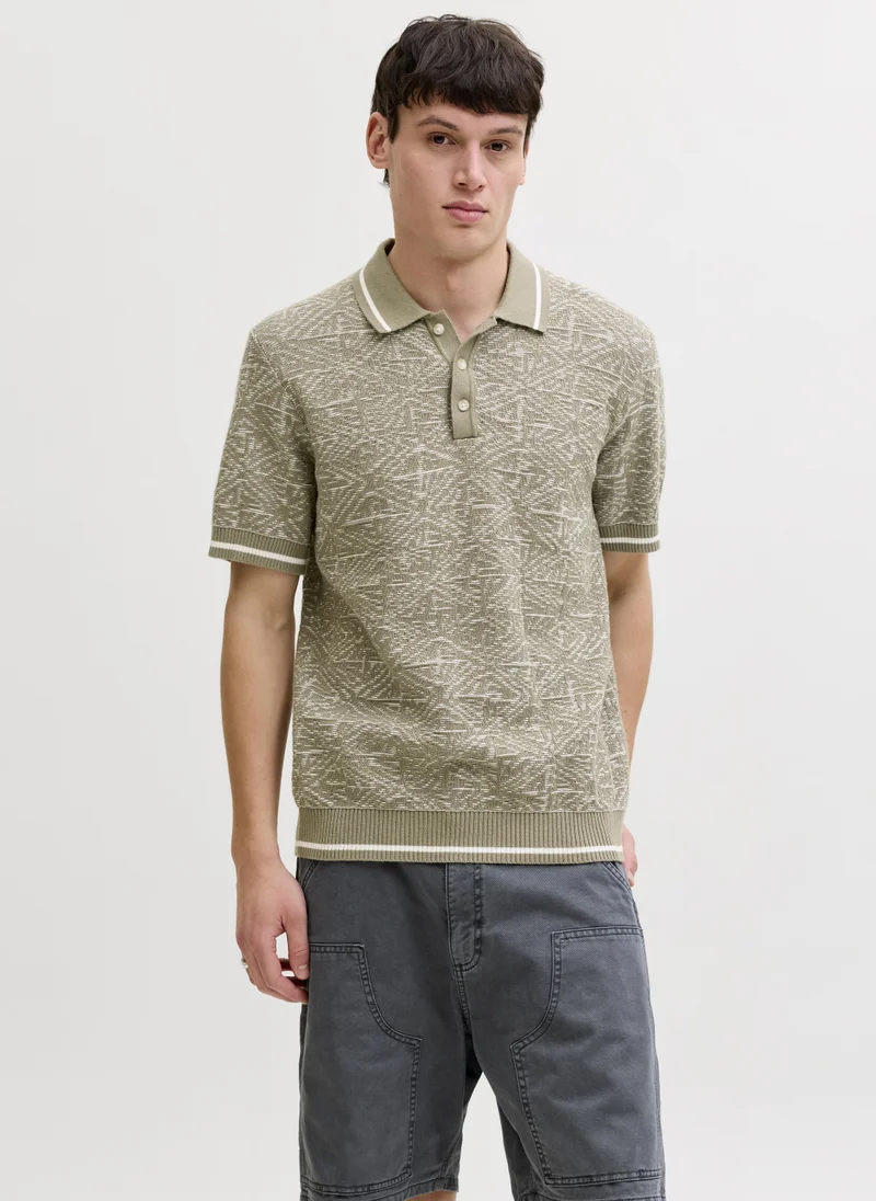 جاك اند جونز Knitted Short Sleeve Polo