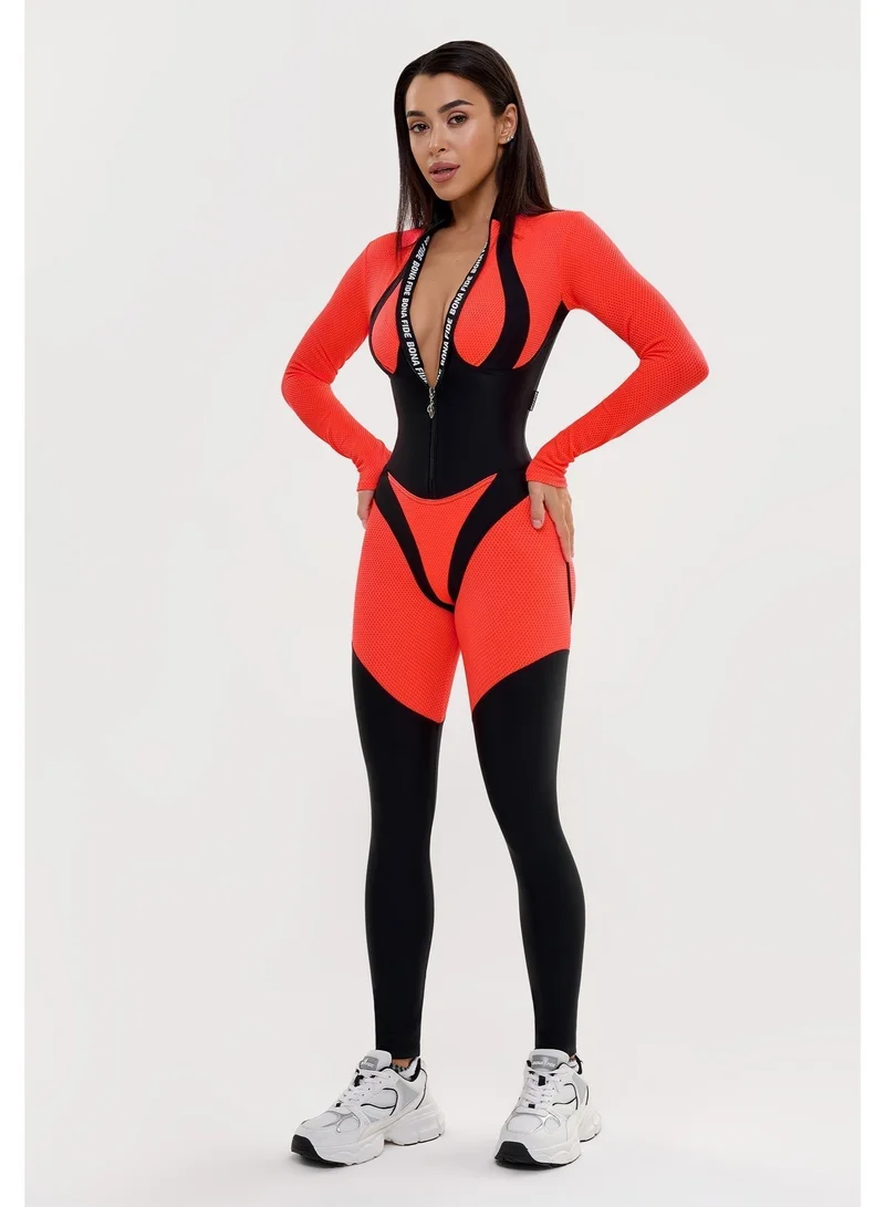 Bona Fide Mistress Orange Neon Mistress Gym Jumpsuit for Women | Best Price UAE