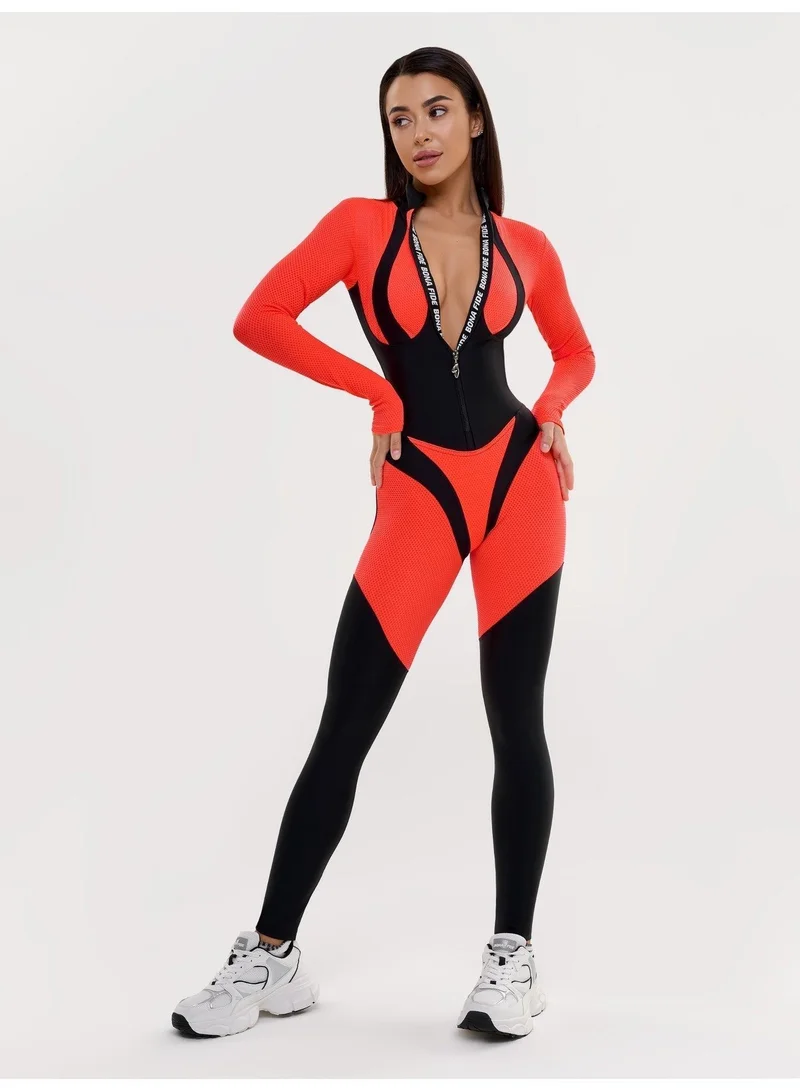 Bona Fide Mistress Orange Neon Mistress Gym Jumpsuit for Women | Best Price UAE