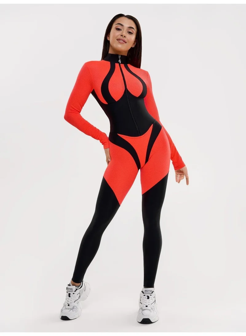 Bona Fide Mistress Orange Neon Mistress Gym Jumpsuit for Women | Best Price UAE