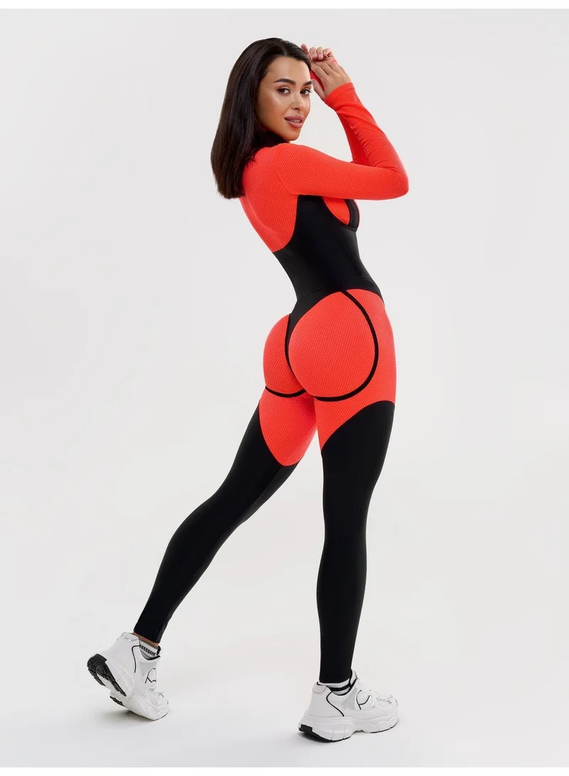 Bona Fide Mistress Orange Neon Mistress Gym Jumpsuit for Women | Best Price UAE