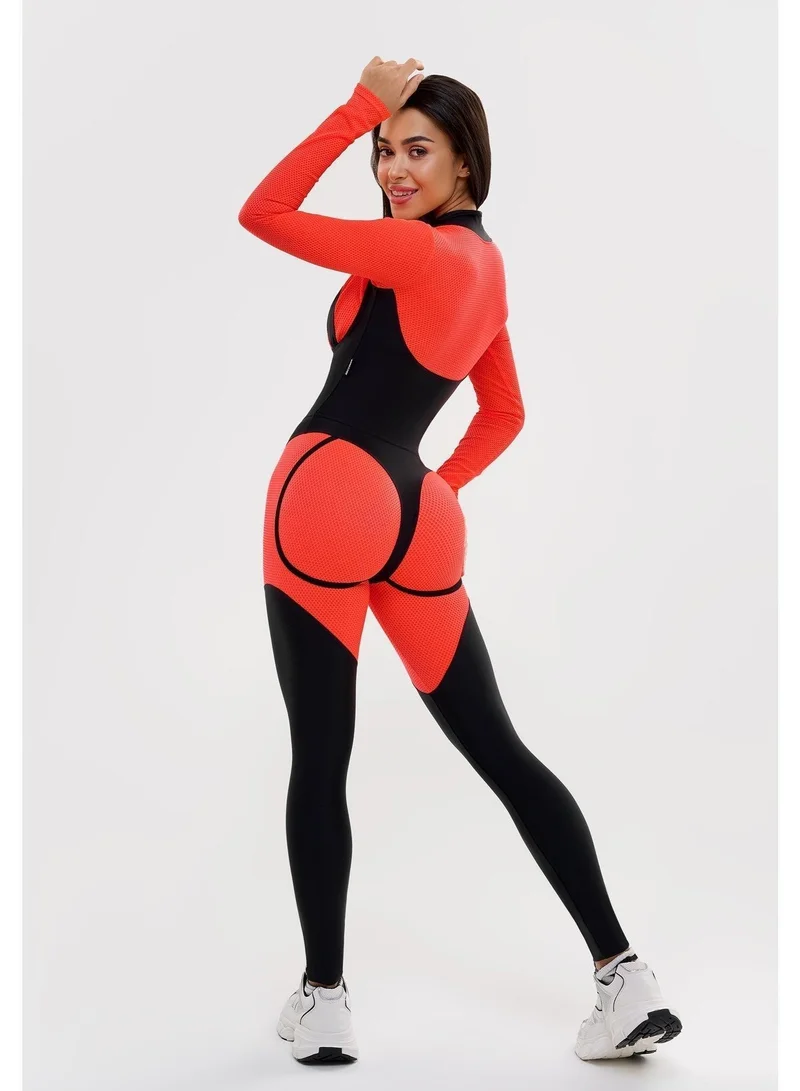 Bona Fide Mistress Orange Neon Mistress Gym Jumpsuit for Women | Best Price UAE