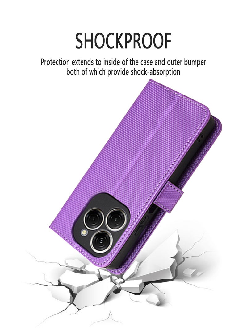 X-level Case Cover for Tecno Spark 20 Pro 4G/KJ6 With Full Body Camera Len Protector PU Leather Wallet Card Holder Shockproof Protective Back Cover With Release Hand Phone Daily Video Kickstand  - Image 3
