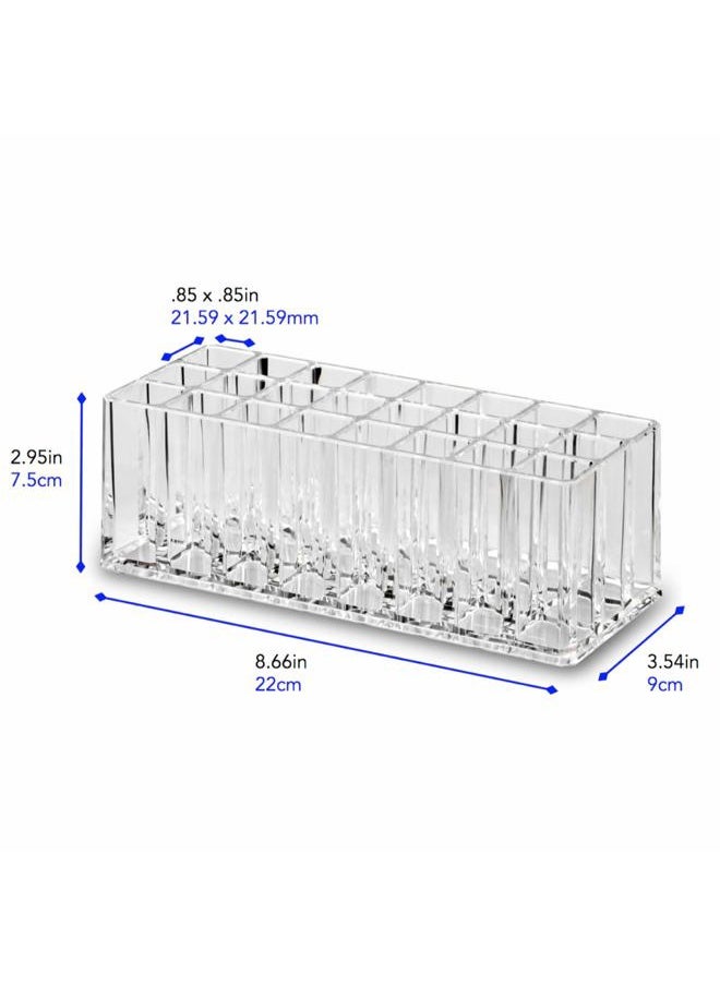 BY ALEGORY - Acrylic Nail Art Tool Organizer 24 Space Deep Slot Wall Storage Vanity Cosmetic Container For All Salon Pro Nailcare Tool Kit Set - Image 1
