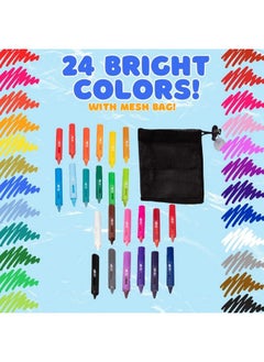 SCS Direct Bath Crayons Super Set Set Of 24 Draw In The Tub Colors With Bathtub Storage Mesh Bag Non Toxic Safe For Children Won'T Disintegrate In Water Art Project For Kids And Toddlers Fun Gift For Kids  - Image 5
