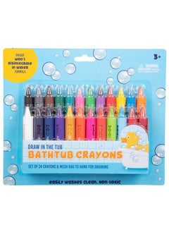 SCS Direct Bath Crayons Super Set Set Of 24 Draw In The Tub Colors With Bathtub Storage Mesh Bag Non Toxic Safe For Children Won'T Disintegrate In Water Art Project For Kids And Toddlers Fun Gift For Kids  - Image 1