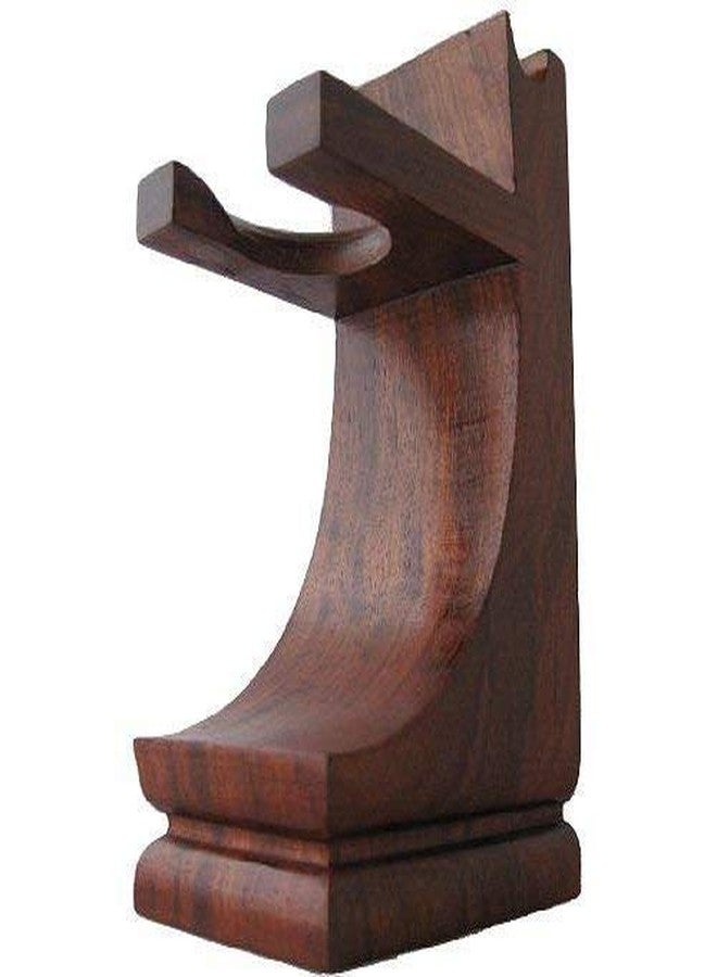 G.B.S Mahogany finish Brush and Razor Drip Stand, Brown - Image 1