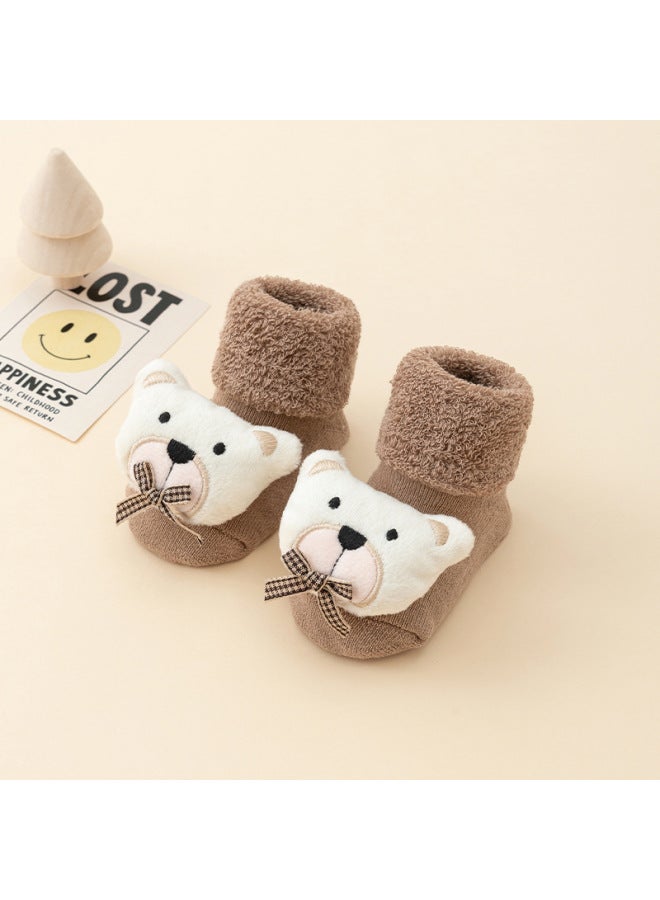 Baby Socks Autumn And Winter A Cotton Plus Velvet Padded Baby Dispensing Non-slip Tube Floor Socks 1