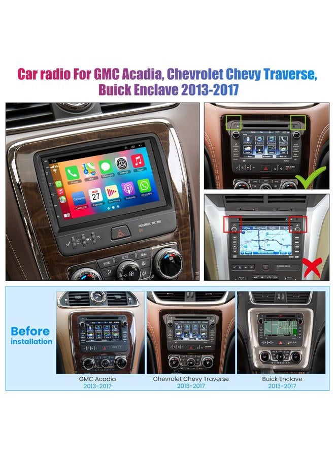 electrosmart 7" Car Radio for GMC Acadia 2013-2017 | for Chevrolet Chevy Traverse 2013-2017 | for Buick Enclave 2013-2017 | Touch Screen Car Stereo | GPS Navigation | with Wireless Carplay Android Auto - Image 2