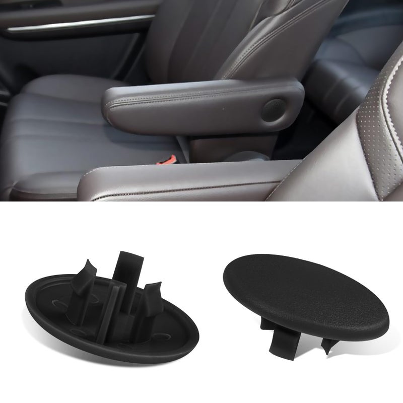 HEVLE 2PCS Armrest Cover Cap Seat Parts Replacement for 0719 Chevy Tahoe Cadillac Escalade Suburban Yukon 15279689 Left or Right Rear Bucket Seats Arm Rest Handle Trim Bolt Black